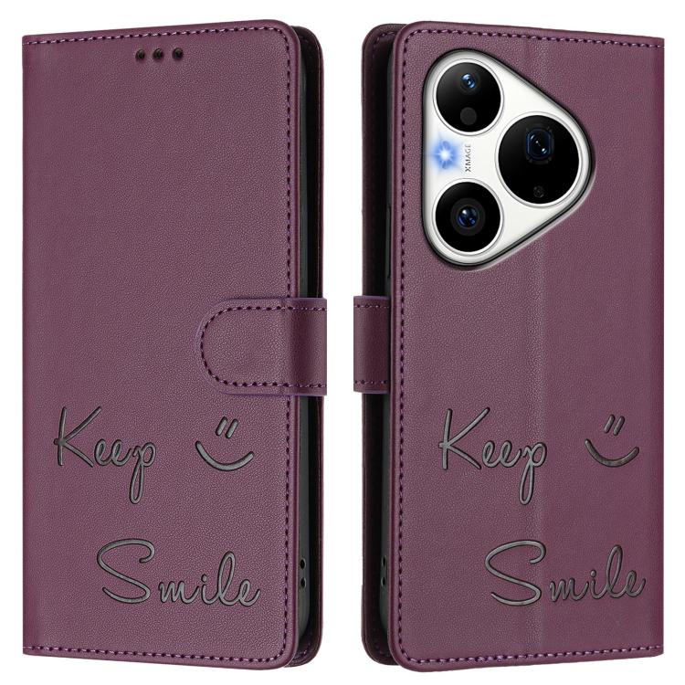 For Huawei Pura 90 Pro Smile Embossing RFID Leather Phone Case
