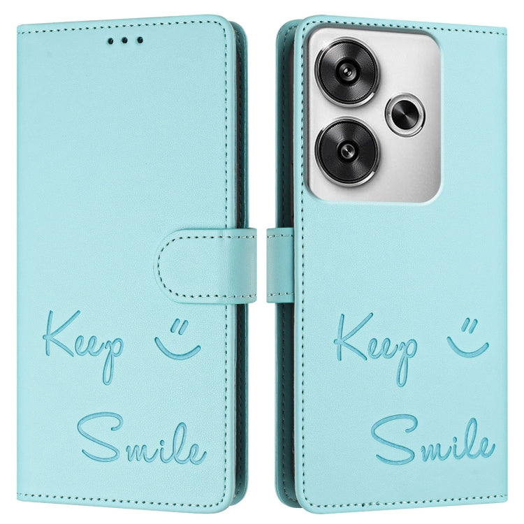 For Xiaomi Poco F6 5G Smile Embossing RFID Leather Phone Case