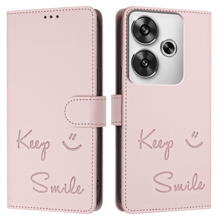 For Xiaomi Poco F6 5G Smile Embossing RFID Leather Phone Case