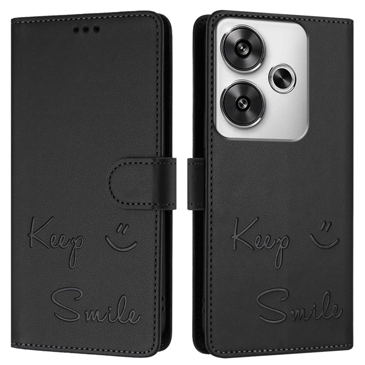 For Xiaomi Poco F6 5G Smile Embossing RFID Leather Phone Case