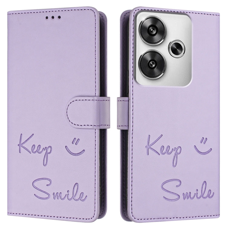 For Xiaomi Poco F6 5G Smile Embossing RFID Leather Phone Case