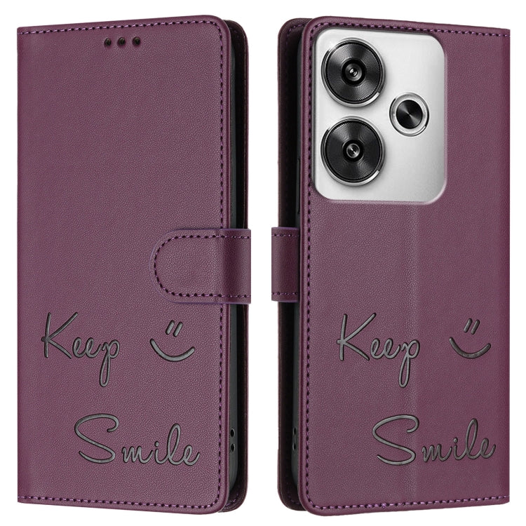 For Xiaomi Poco F6 5G Smile Embossing RFID Leather Phone Case