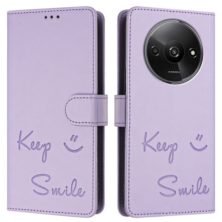 For Xiaomi Poco C61 Smile Embossing RFID Leather Phone Case