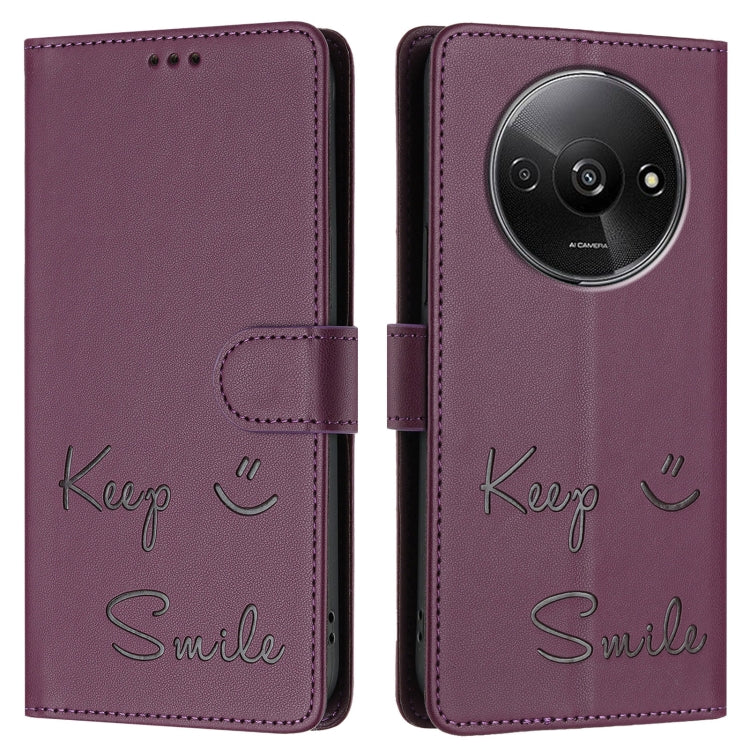 For Xiaomi Poco C61 Smile Embossing RFID Leather Phone Case