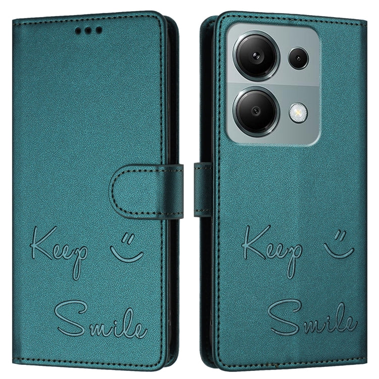 For Xiaomi Poco M6 Pro 4G Smile Embossing RFID Leather Phone Case