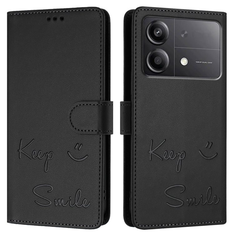 For Xiaomi Poco X6 Neo Smile Embossing RFID Leather Phone Case