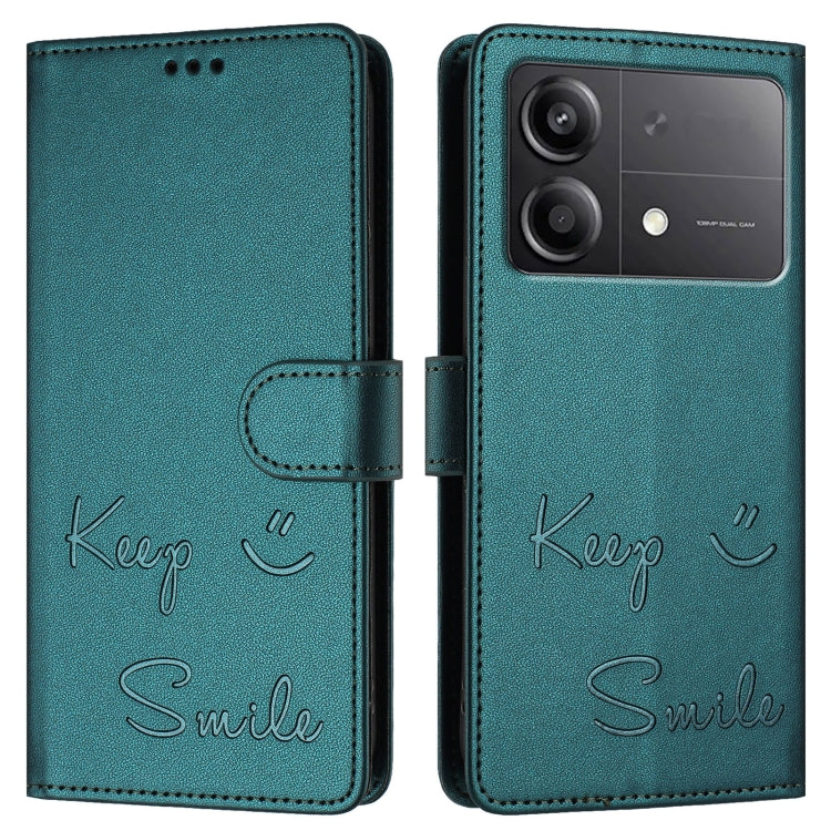 For Xiaomi Poco X6 Neo Smile Embossing RFID Leather Phone Case