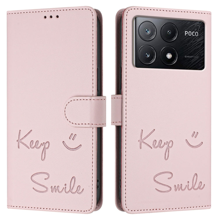 For Xiaomi Poco X6 Pro / Redmi K70E Smile Embossing RFID Leather Phone Case