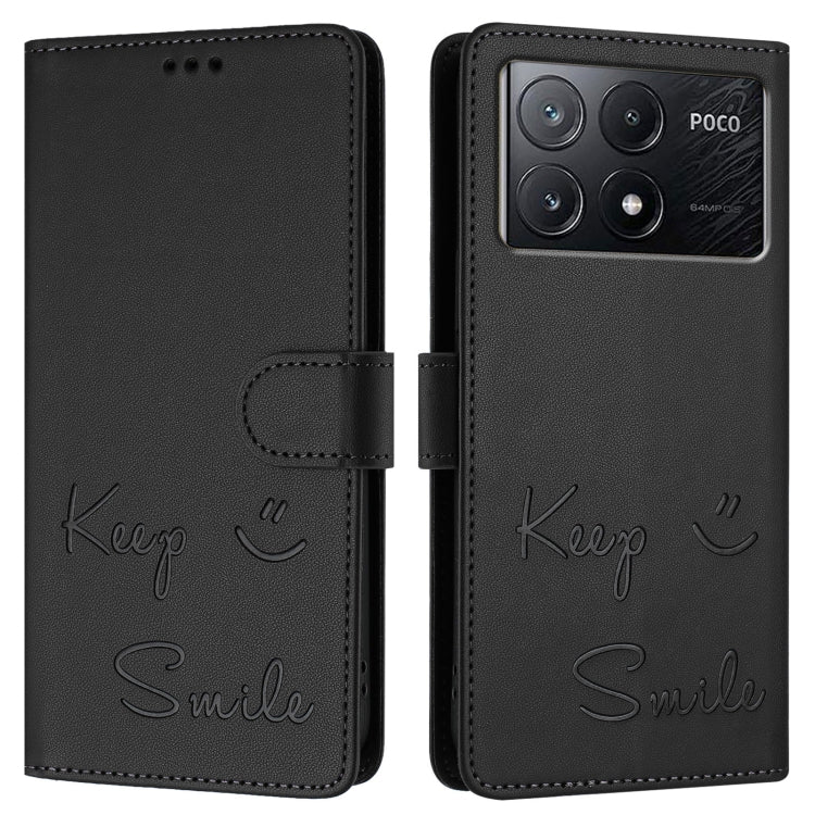 For Xiaomi Poco X6 Pro / Redmi K70E Smile Embossing RFID Leather Phone Case