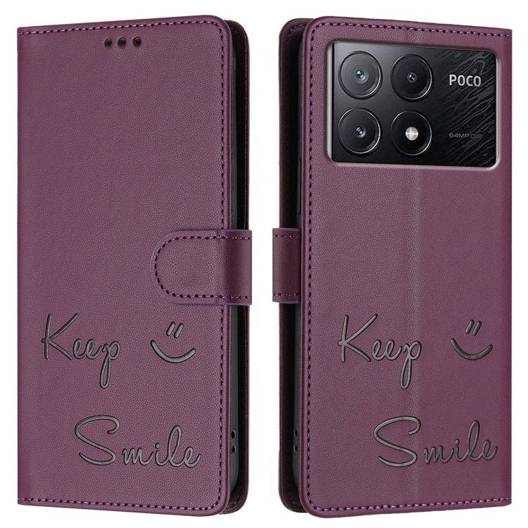 For Xiaomi Poco X6 Pro / Redmi K70E Smile Embossing RFID Leather Phone Case