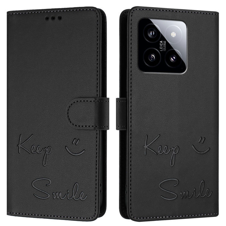 For Xiaomi 14 Smile Embossing RFID Leather Phone Case