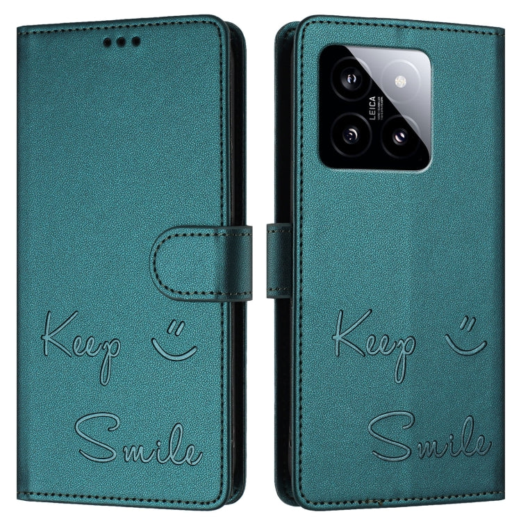For Xiaomi 14 Smile Embossing RFID Leather Phone Case