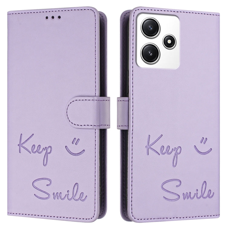 For Xiaomi Poco M6 Pro 5G Smile Embossing RFID Leather Phone Case