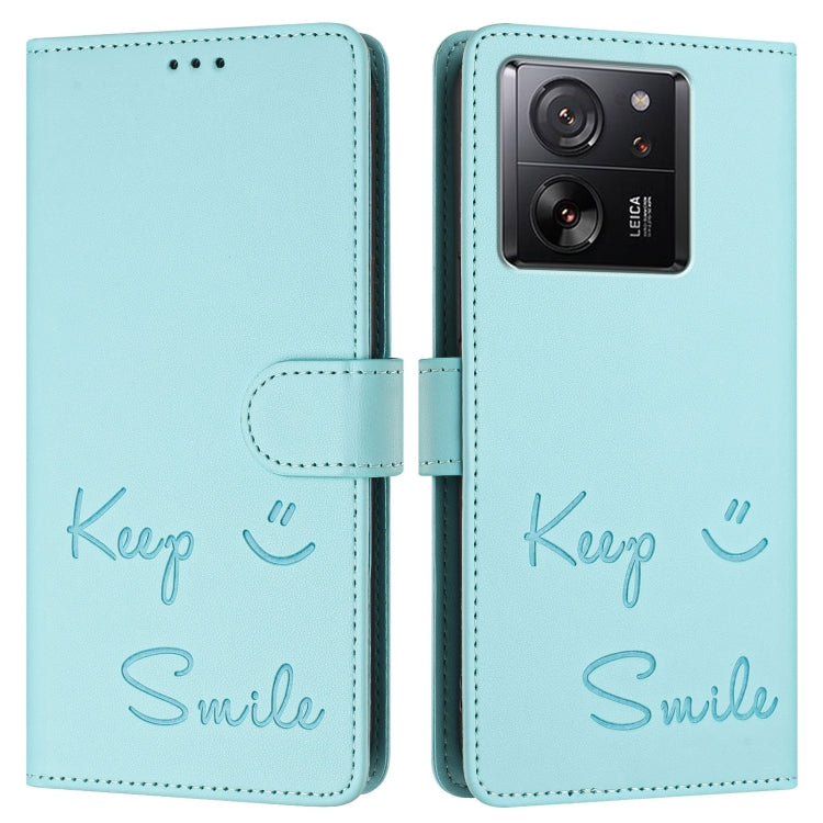 For Xiaomi 13T / 13T Pro Smile Embossing RFID Leather Phone Case