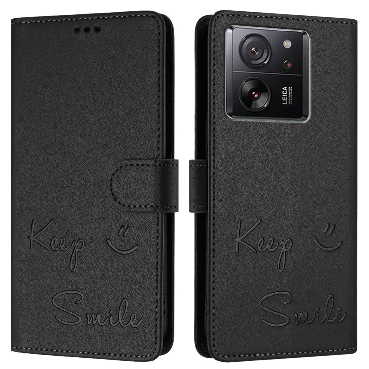 For Xiaomi 13T / 13T Pro Smile Embossing RFID Leather Phone Case