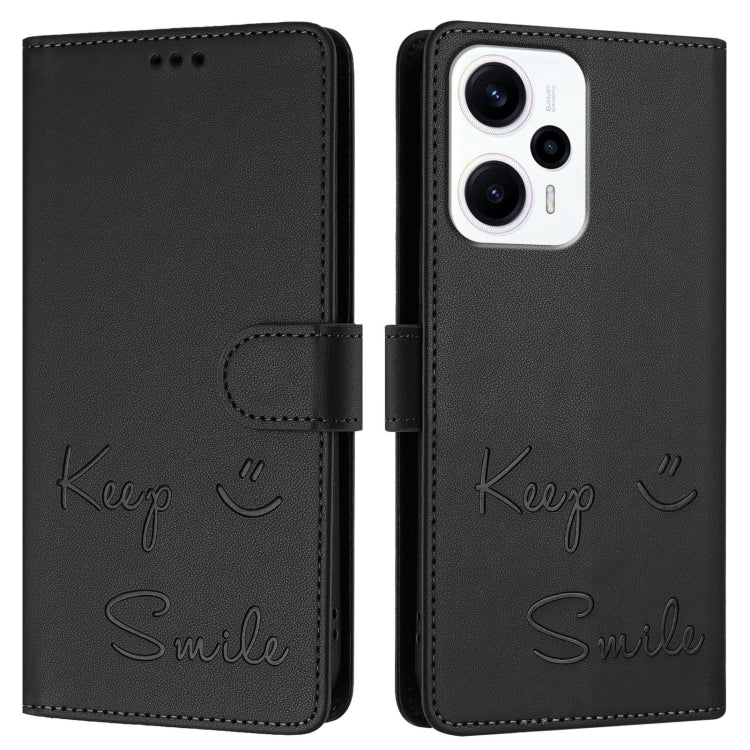 For Xiaomi Poco X4 GT Smile Embossing RFID Leather Phone Case