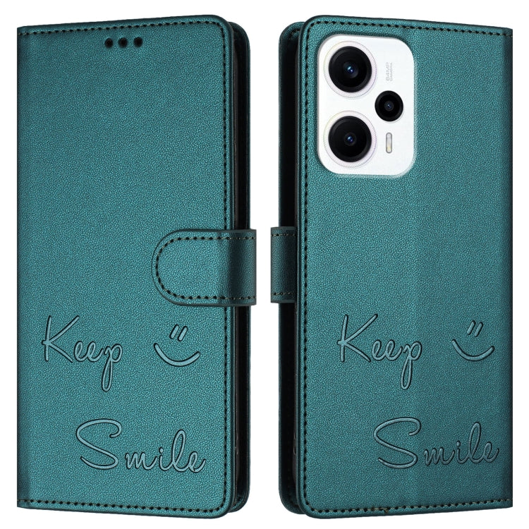 For Xiaomi Poco X4 GT Smile Embossing RFID Leather Phone Case