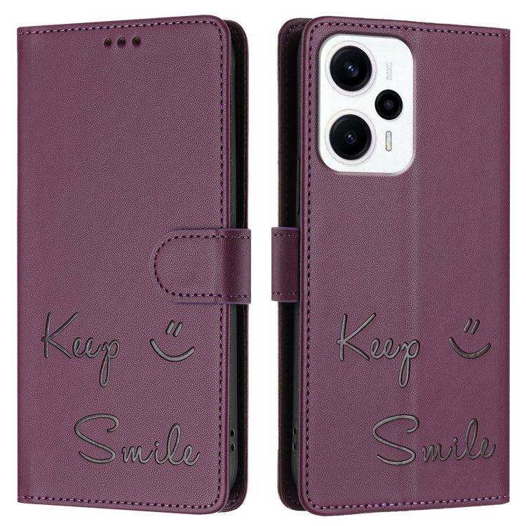 For Xiaomi Poco X4 GT Smile Embossing RFID Leather Phone Case
