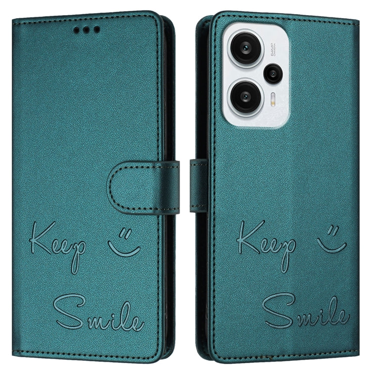 For Xiaomi Poco F5 Smile Embossing RFID Leather Phone Case