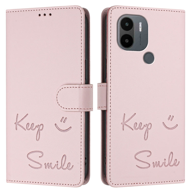 For Xiaomi Poco C51 / C50 Smile Embossing RFID Leather Phone Case