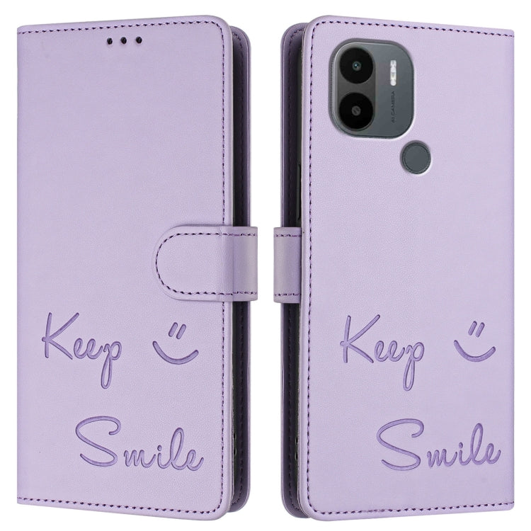 For Xiaomi Poco C51 / C50 Smile Embossing RFID Leather Phone Case