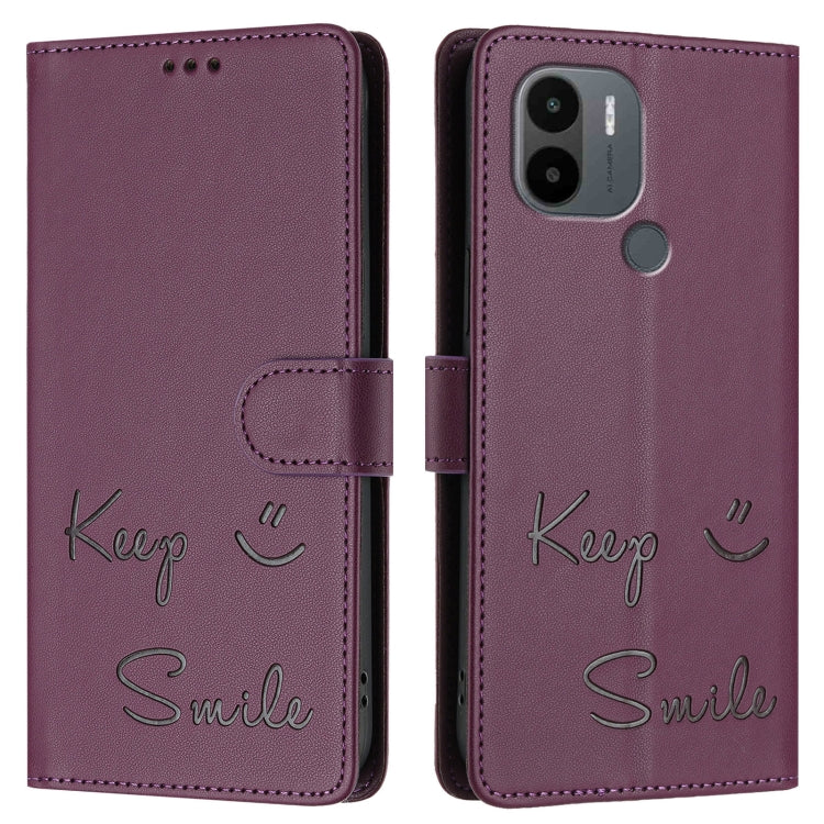 For Xiaomi Poco C51 / C50 Smile Embossing RFID Leather Phone Case
