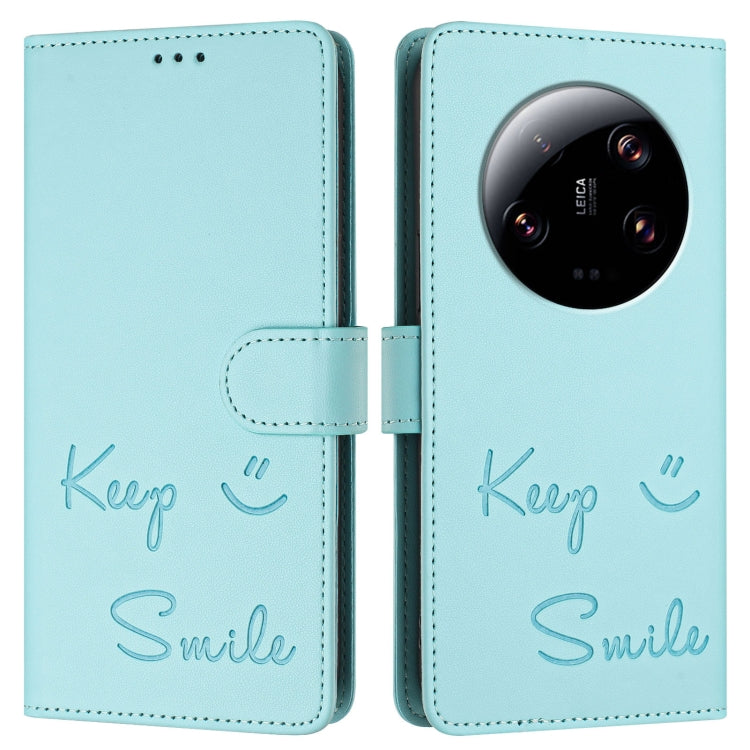 For Xiaomi 13 Ultra Smile Embossing RFID Leather Phone Case