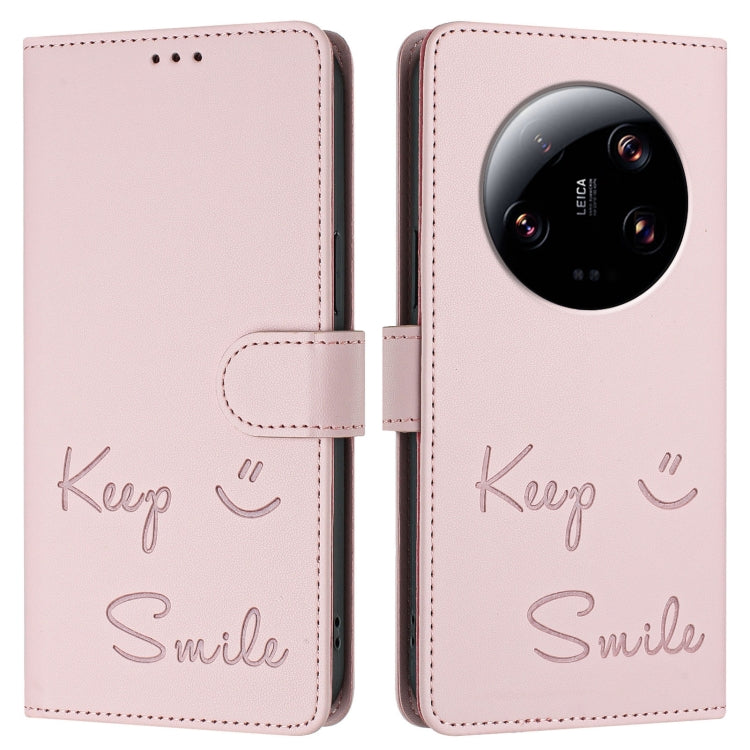 For Xiaomi 13 Ultra Smile Embossing RFID Leather Phone Case