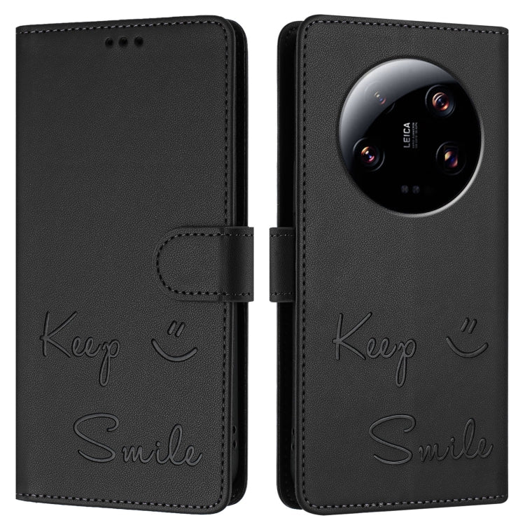 For Xiaomi 13 Ultra Smile Embossing RFID Leather Phone Case