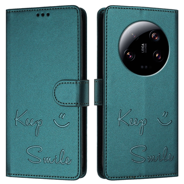 For Xiaomi 13 Ultra Smile Embossing RFID Leather Phone Case