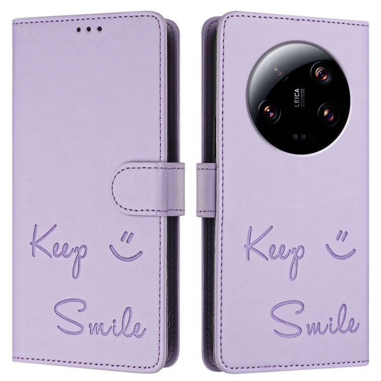 For Xiaomi 13 Ultra Smile Embossing RFID Leather Phone Case
