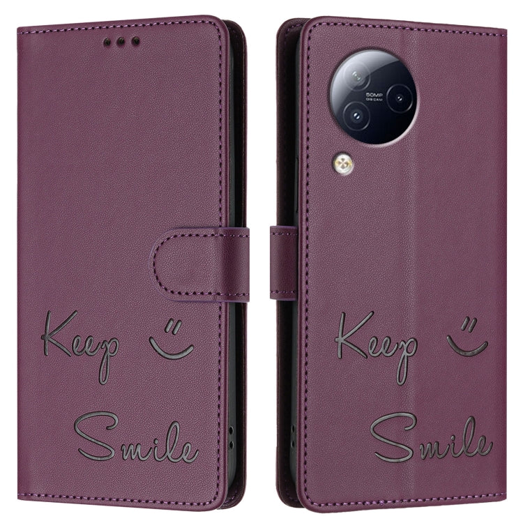 For Xiaomi Civi 3 Smile Embossing RFID Leather Phone Case