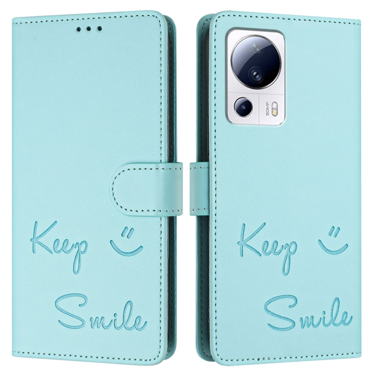 For Xiaomi 13 Lite / Civi 2 Smile Embossing RFID Leather Phone Case