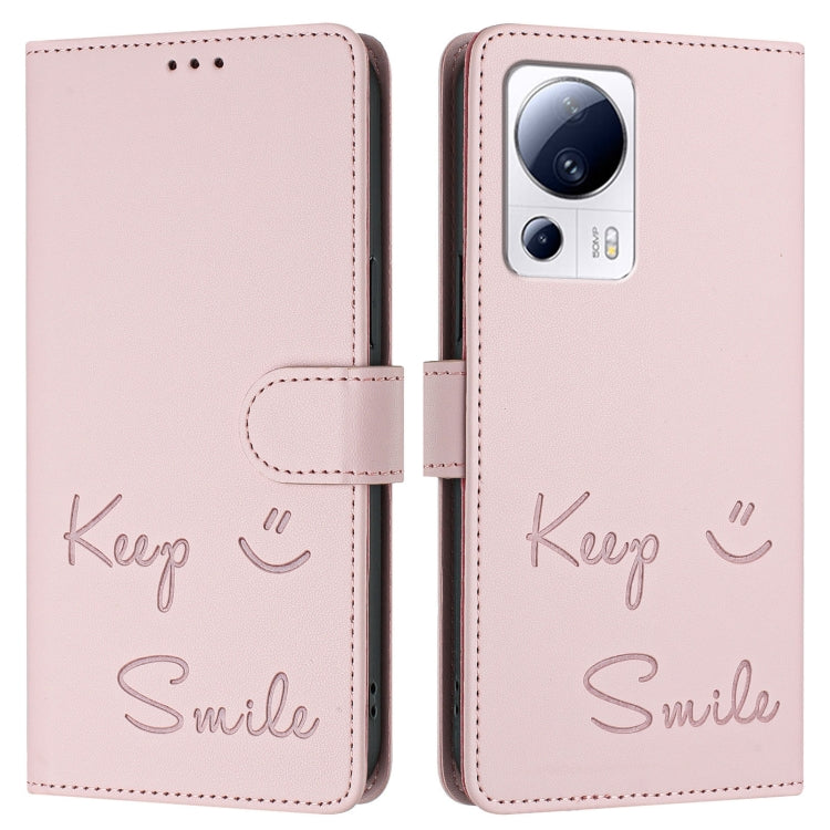 For Xiaomi 13 Lite / Civi 2 Smile Embossing RFID Leather Phone Case