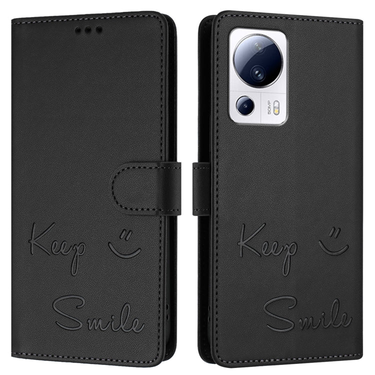 For Xiaomi 13 Lite / Civi 2 Smile Embossing RFID Leather Phone Case