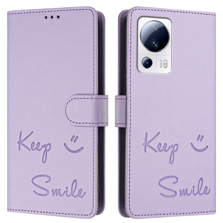 For Xiaomi 13 Lite / Civi 2 Smile Embossing RFID Leather Phone Case