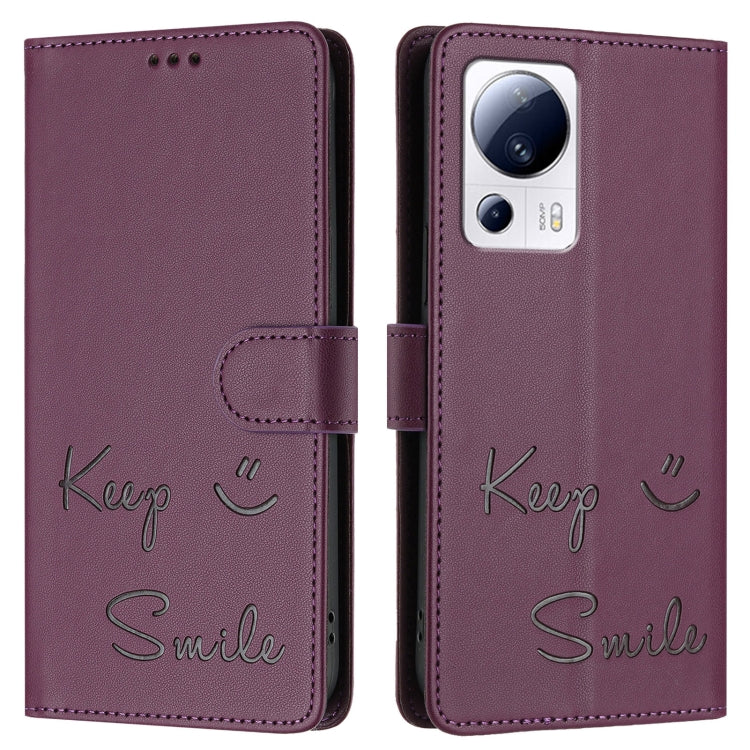 For Xiaomi 13 Lite / Civi 2 Smile Embossing RFID Leather Phone Case
