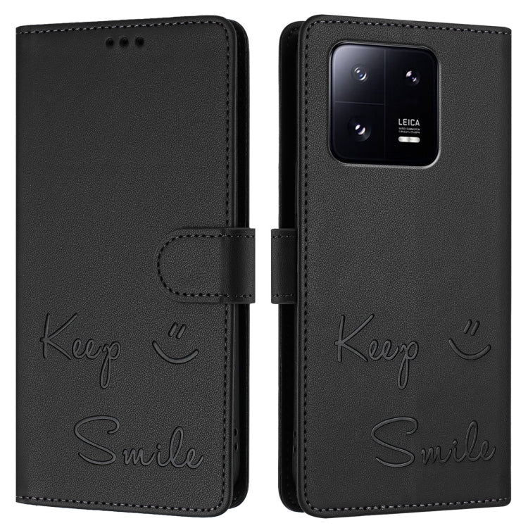 For Xiaomi 13 Pro Smile Embossing RFID Leather Phone Case