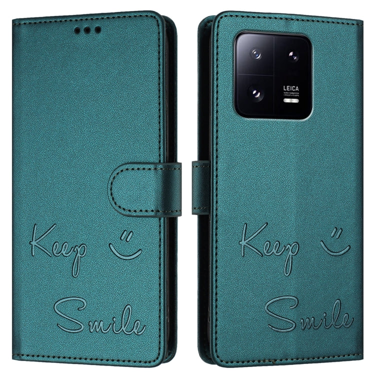 For Xiaomi 13 Pro Smile Embossing RFID Leather Phone Case