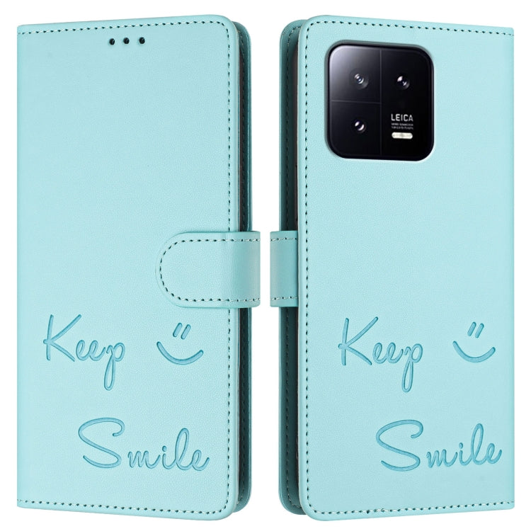 For Xiaomi 13 Smile Embossing RFID Leather Phone Case