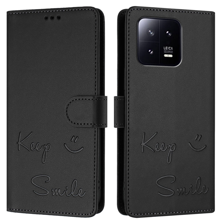 For Xiaomi 13 Smile Embossing RFID Leather Phone Case