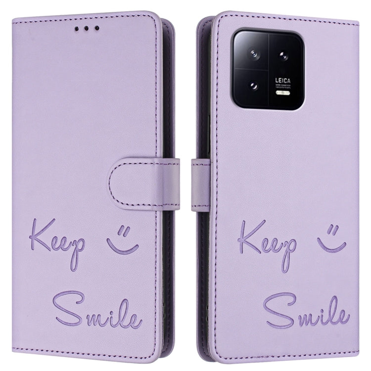 For Xiaomi 13 Smile Embossing RFID Leather Phone Case