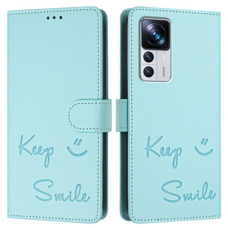 For Xiaomi 12T / 12T Pro Smile Embossing RFID Leather Phone Case