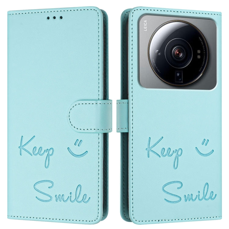 For Xiaomi 12S Ultra Smile Embossing RFID Leather Phone Case