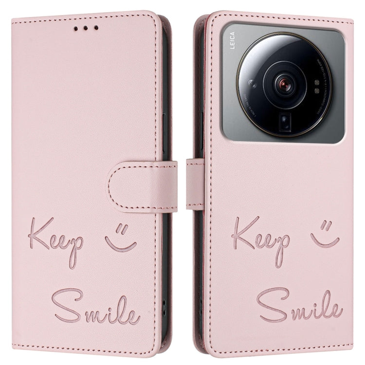 For Xiaomi 12S Ultra Smile Embossing RFID Leather Phone Case