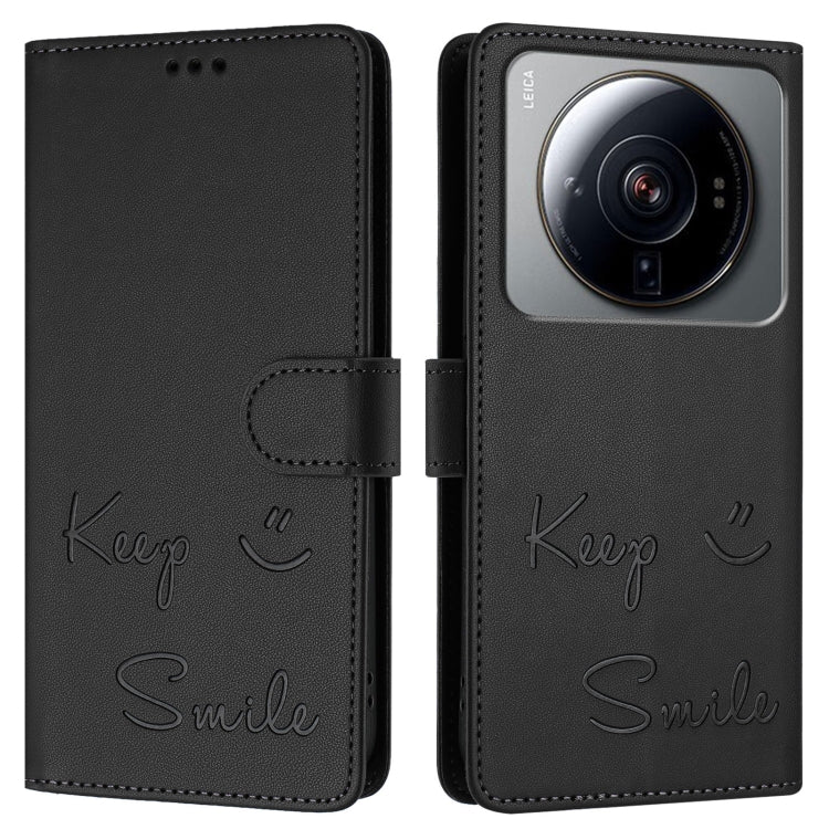 For Xiaomi 12S Ultra Smile Embossing RFID Leather Phone Case