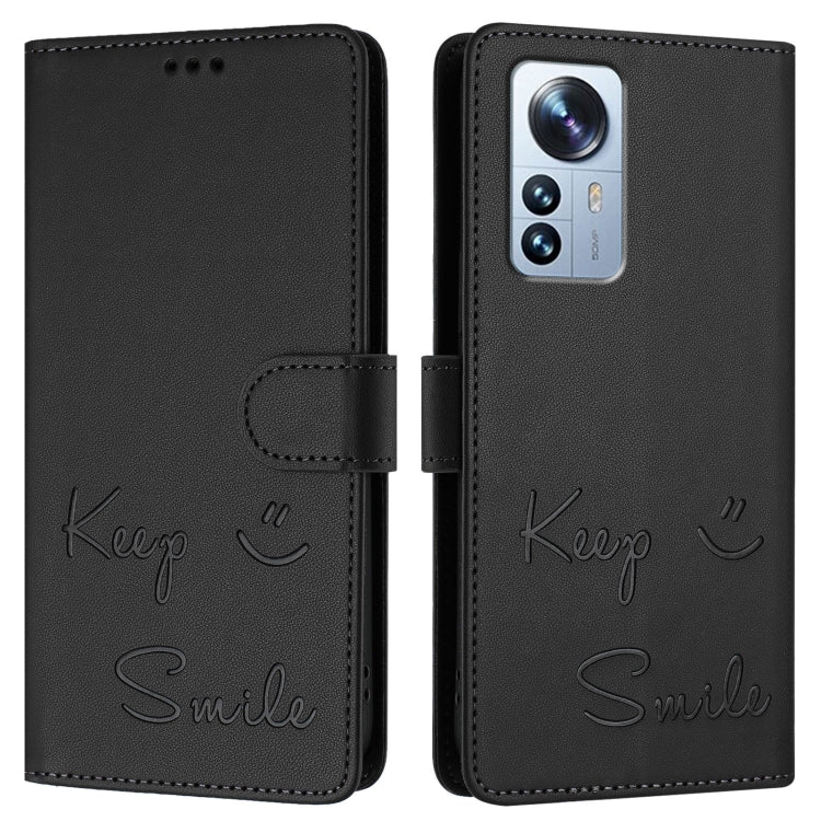 For Xiaomi 12 Pro / 12S Pro Smile Embossing RFID Leather Phone Case