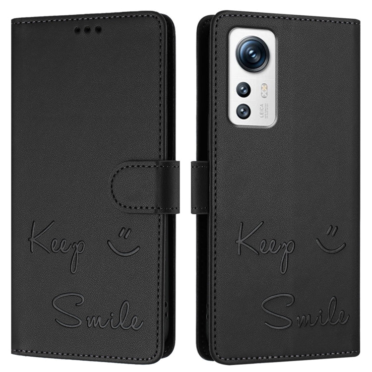 For Xiaomi 12 / 12X / 12S Smile Embossing RFID Leather Phone Case