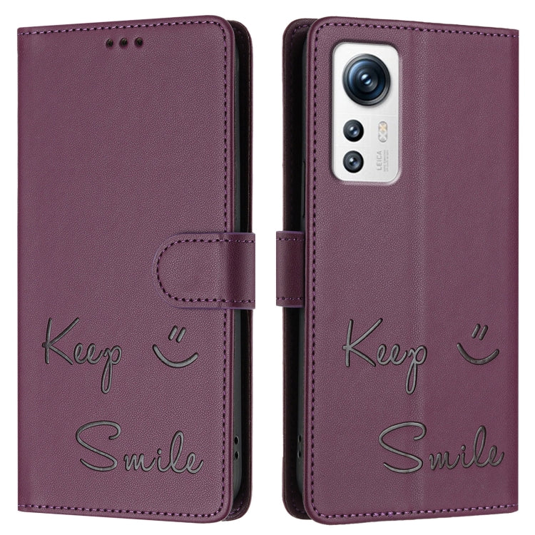 For Xiaomi 12 / 12X / 12S Smile Embossing RFID Leather Phone Case