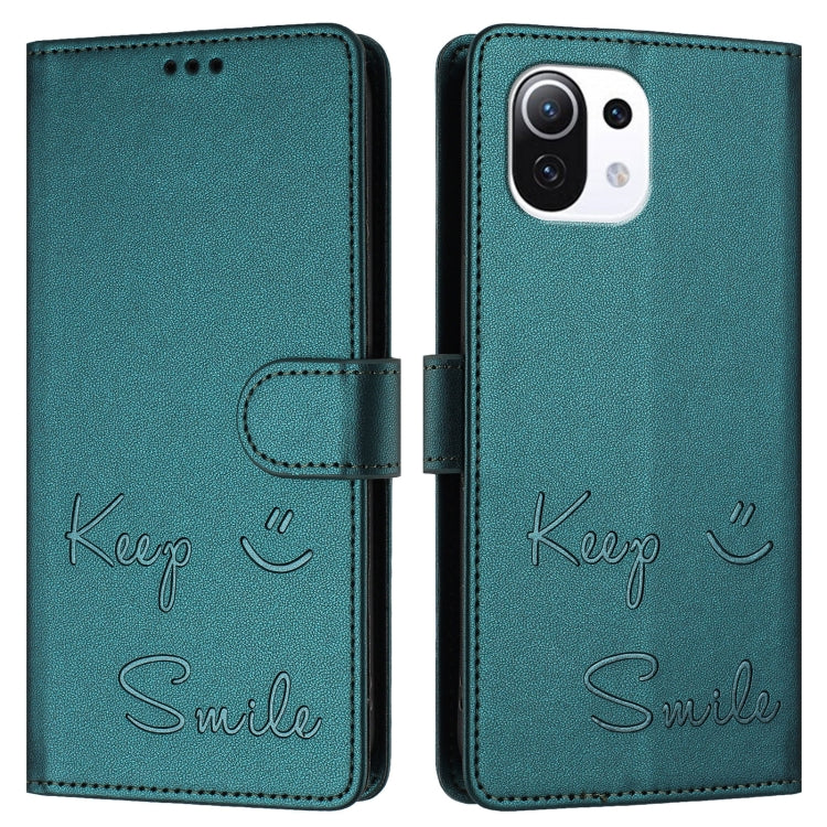 For Xiaomi 11 Lite 5G NE Smile Embossing RFID Leather Phone Case